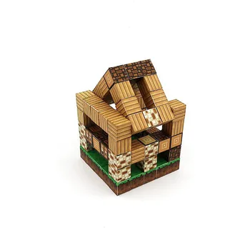 Mana Pasaule Mini Magnētisko Ēku Modeļiem Bloki Meža Mājas Komplekts Rotaļlieta Bērniem Skaitļi Ķieģeļi Modeļi DIY Smadzeņu Plastmasas Radītājs