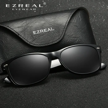 EZREAL Top Zīmola Dizainere Polarizētās Vīriešu un Sieviešu Saulesbrilles Vintage Modes Vadītāja, Saules Brilles gafas oculos de 214O