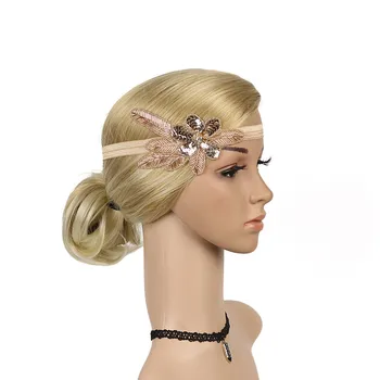 Sieviešu matu aksesuāri scrunchie galvu повязка на голову capitium gumki darīt wlosow Sequin Fāzēm balli Puses Headpiece #4