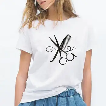 Frizētava Instrumenti Drukāt Sieviešu T Krekls Hipster Harajuku Īsām Piedurknēm Tee Kreklu Femme Vasaras Gadījuma T Krekli, Sieviešu Topi Camiseta Mujer