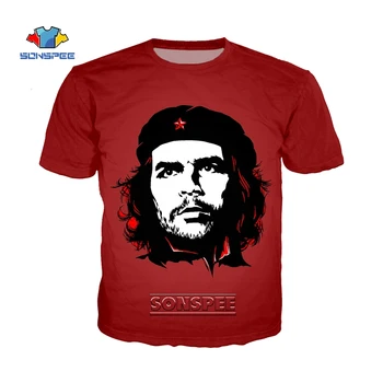 SONSPEE Che Guevara Grafiti T Kreklu apdruka Vīriešu Sieviešu Pielāgotas 3d Druka, T-Krekls Vasaras Anime Streetwear Gadījuma Lielgabarīta Tee Kreklu Homme