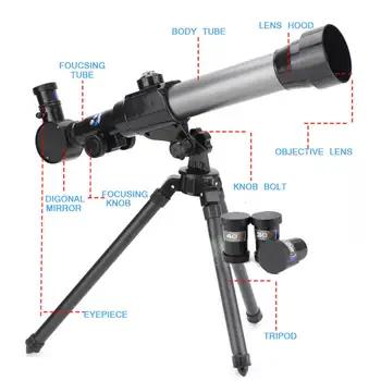 60mm 20/30/40X Monokulāri Astronomiskā Teleskopa, Pirātu Tālskatis Dāvanas Regulējams fokusa attālums Bērniem Bērnu Kempings+Statīvi