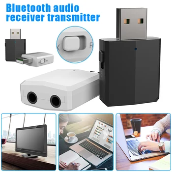 3 in 1 USB Bluetooth 5.0 Audio Raidītājs Uztvērējs Adapteris TV PC Tālruņiem PUO88