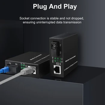 3KM/20KM Gigabit Media Converter Fiber Optic, lai Rj45 Vienu Režīms Viena Fibra Optica Ethernet Switch Raiduztvērēju 10/100/1000M SM