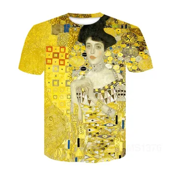 Burtu Drukāšanas T-Krekls Vasaras Jauno Sieviešu Brīvs T-Krekls Šiks Harajuku Modelis, Mākslas Eļļas Glezna Modes Vintage Augšu