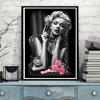 5D DIY Dimanta Glezna Krustdūrienā Slavenību Merilina Monro tetovējums Skaistumu attēlu Dāvanas Dimanta Izšuvumi mozaīkas Mājas Dekoru