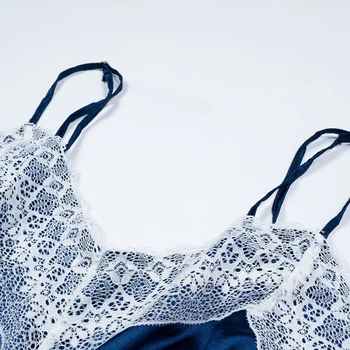 Sieviešu Sleepwear Sexy Satīna Pidžamas Komplekts Baltā krāsā Mežģīnes Modes V-veida Kakla Pidžamas bez Piedurknēm Gudrs Cami Top un Bikses, Vasaras Naktskrekls