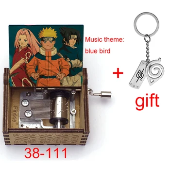 Naruto Zilais Putns Mūzikas Tēmu Music Box Koka Shippuden Kakashi Sāpes Itachi Puses, Ziemassvētkiem, Dzimšanas Dienas Svinības Keychain Dāvanu Apdare