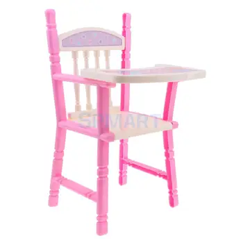 Rozā Toddler Ēdamistabas Krēsls Baby Lelle Augstā Krēsla Modelis Atdzimis Meitene Lelles Piederumu Namiņš Mēbeles, Dekori, Rotaļlietas