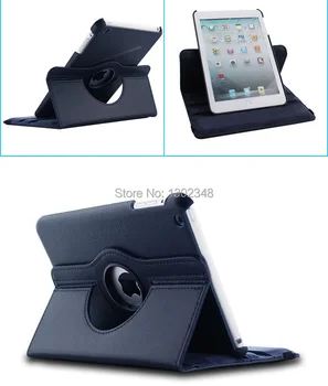 Rotējoši 360 Grādu Rotējoša Litchi Flip Stends PU Leather Ādas Magnēts Smart Gulēt uz Lietu Par Apple iPad Mini 1 2 3 7.9