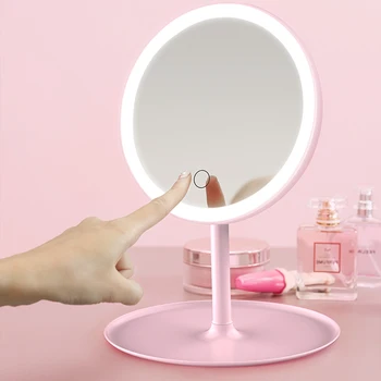 QDRR 1GB Grims Backlit Spogulis Gaismas Ar Dabas Balts LED Iedomība Spogulis, Noņemams/Uzglabāšanas Bāze 3 Režīmi espelho lustro LD