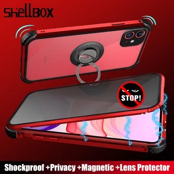 Shellbox Magnētisko Privātuma Aizsardzības Gadījumā, iPhone 11 Pro Max 7 8 Gadījumā, Triecienizturīgs Anti-Spiegu Magnēts Lietā par iPhone X XR Vāciņu