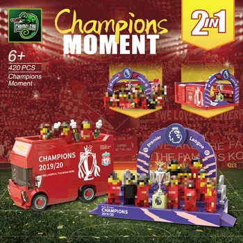 JAUNU 420pcs Liverpool Čempionu Līgas Brīdī Futbola Spēlētājs, Celtniecības Bloki, Rotaļlietas, Mini Skaitļi futbolisti Pilsētas Sporta Spēles