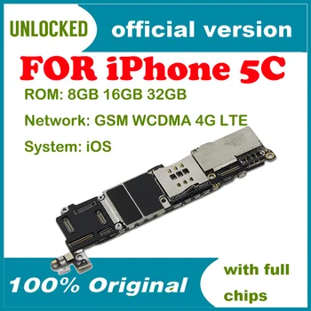 Sākotnējā Instalēta iOS Atslēgt Loģika Valdes ROM 8 GB 16 GB 32 GB Mainboard iPhone 5C Laba Darba Mātesplati Pilna Mikroshēmas