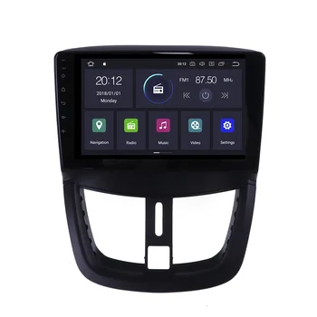 Android10 Auto Radio Stereo WIFI GPS Navigācijas Multimediju Atskaņotājs, galvu vienība Peugeot 207 2009. - 2013. gadam autoradio 360 Surround View