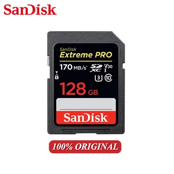 Oriģināls SanDisk Extreme PRO, SD Kartes 128GB 64GB, 32GB Class 10 SDHC SDXC Atmiņas Kartes 170MB/s SLR Kameras