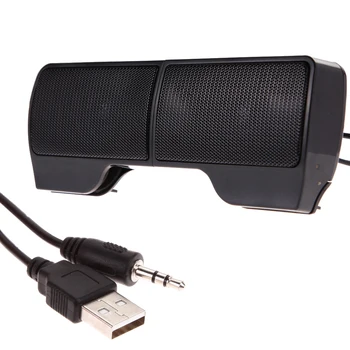 Mini Portatīvo USB Stereo Skaļrunis Soundbar par Notebook Portatīvie Mp3 Tālrunis PC Clip-on Divas Stereo Skaļrunis, 3,5 mm audio jack