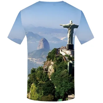 KYKU Jēzus T krekls Vīriešiem Ainavu T-krekli 3d Meža Krekls Drukas Rock Smieklīgi, T krekli Anime Apģērbu ar Īsām Piedurknēm vasaras Modes