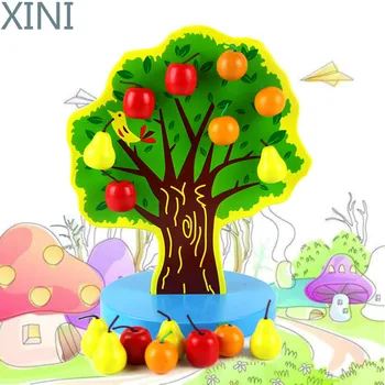 XINI Puzzle Spēles Koka Magnētisko Augļu Koku Montessori Rotaļlietas Montessori Chlidren Dāvanu Montessori Materiāli, Magnētisko Ābolu, Bumbieru