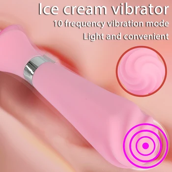 10 Ātruma Saldējums Stick Dildo Vibrators Seksa Rotaļlietas Sievietēm Maksts, Maksts Masturbator Klitora Stimulators Clit Vibrators Pieaugušo Rotaļlietas