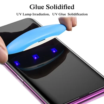 UV Rūdīts Stikls Screen Protector For Samsung Galaxy S20 FE S10 5G S8 S9 Plus Piezīme 10 20 Ultra 8 9 S6 S7 Malas Šķidrā Līme Stikla