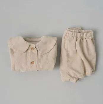 Ir 2021. Pavasara Jaunu Bērnu Meiteņu Apģērbu Komplekti, Meiteņu Velveta Jaka Jaka + Bikses 1-4Y Baby Boy Apģērbs, 2gab Bērnu Apģērbu Komplekts