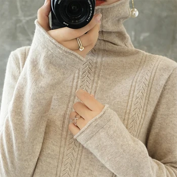 2020 Rudens Ziemas Drēbes, Sieviešu Kašmira Džemperis Sieviete Trikotāžas Džemperis Modes Augstu Uzrullētu Apkakli Sievietēm Brīvs Džemperis Džemperis Sievietēm