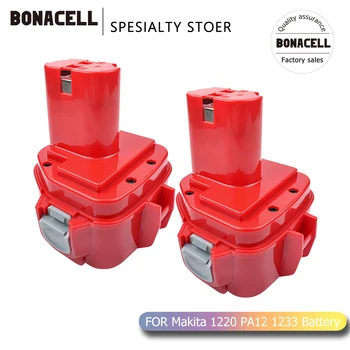 Bonacell 12v 4000mAh NI-MH Rezerves Akumulatoru Makita 1220 PA12 1222 1233S 1233SA 1233SB 1235 1235A 1235B 192598-2 L30