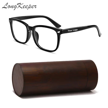 LongKeeper Anti Zilā Gaisma Pretbloķēšanas Brilles Ar Koka Lietā Black Datoru Spēļu Nerd Brilles Unisex Brilles UV400