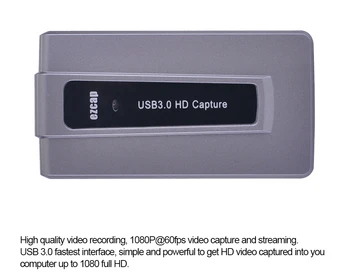 Ezcap 287 USB Video Capture Karte 1080P HD USB 3.0 Video Ieraksti Adapteris OBS Spēle PS3/4 Tiešraidi Raidījums