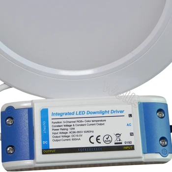 FUT066 12W RGB+PKT Iekštelpu Led panelis gaismas Apaļas regulējamas AC100-240V LED Downlight var FUT092 2.4 GHz Remote /wifi/balss /Kontrole
