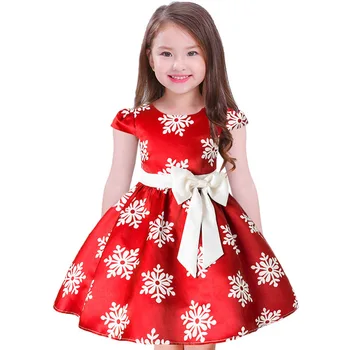 Meitenes Ziemassvētku Kleita Bērni Sniega Kleitas Meitene Princese Baby Toddler Ziemassvētku Kleitas kokvilnas apģērbs vestidos 2-10T RED fille