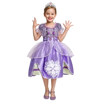 Infant Baby Meitenes Sofia Princess Tērpu Halloween Cosplay Toddler Apģērbu Puse Lomu spēles Bērniem Iedomātā Sofija Kleitas Meitenēm
