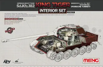 Meng 1/35 SPS-062 SdKfz 182 Porsche Tornītis King Tiger Tanku Interjera Super Set Displeja Rotaļlietu Plastmasas Montāžas Ēkas Modelis, Komplekts