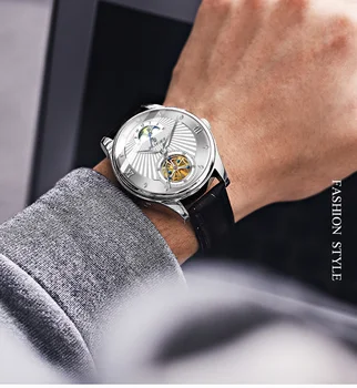 Senors skatīties, Automātisko, Mehāniskās Skatīties Vīrieši Luksusa Ādas Rokas Pulksteņu Modes Tourbillon rokas Pulkstenis SN169