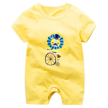 Baby Girl Romper Vasaras Dzeltena Pīle Puika Jumpsuit Kokvilnas Jauno Dzimis Bērnu Drēbes, bērnu kostīms jauns piedzimst mazulis meitene apģērbs