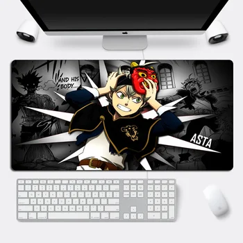 Japānas Anime Black Āboliņš Peles Paliktņa Spēlētājs Lielu XL Asta Otaku Karikatūra GamingMousepad Dabiskā Kaučuka Izturīgs Datora Galds Mat