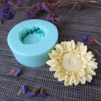 PRZY saulespuķes ziedu silikona ziepju veidnes ziedu, sveču aromāts, pelējuma, ziepēm, padarot veidnes, sveķi, māla veidnes HC0090 3D