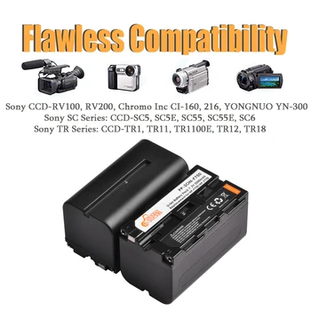 2x 5200mAh NP-F750 NP-F770 Akumulators + LED Dual Lādētājs Sony NP-F970 F550 F330 F960 F570 F530 F975 F930 QM91D CCD-RV100 TRU47E