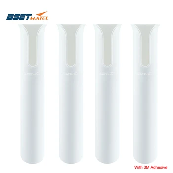 4GAB 3M Līmi Baltas ABS Plastmasas Stieņa Turētāji ar makšķeri Vērpšanai Izturīgs Pole Caurules Stiprinājums Ar NAV Caurumu Stiprinājuma Pieslēgvietu, Plaukts