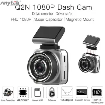 Anytek Q2N 2.0 collu Sn Mini Automašīnas Dvr Kamera, Full Hd 1080P 135 Grādu Objektīvs Dash Cam G-Sensors Dashcam