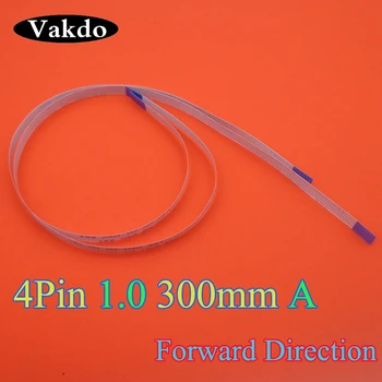 5gab/daudz Jaunu FFC ražošanas procesu kontroles dzīvoklis elastīgu kabeli, 1.0 mm piķis 4pin 4 pin uz Priekšu, Garums 300mm Platums 5 mm, Lentes Flex Kabelis, tips A