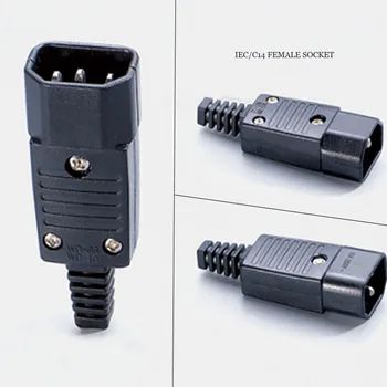 10pcs Elektrisko IEC 320 C14 Vīriešu Spraudsavienojumu 250V 10A AC Power Plug Jack Adaptor