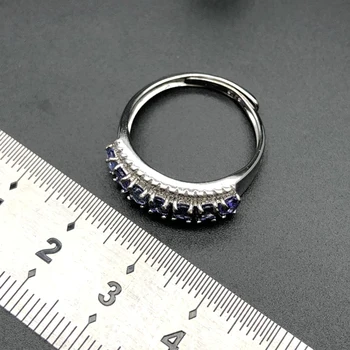 Tanzanite dabas dārgakmens gredzeni ar 925 sudraba vienkāršu stila Romantisks maza gredzens smalkas rotaslietas, sieviešu ikdienas valkāšanai