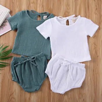 ASV Jaundzimušo Bērnu Baby Boy Meitene 3M-24M Kokvilnas Drēbes&Veļa Topi+Šorti Bikses Tērpiem Komplekts