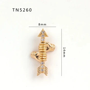 5gab TN5260 Luksusa bultiņas Sakausējuma Zircon Nail Art Kristāla nagu rotaslietas Rhinestone nagus, aksesuāri, piederumi, rotājumi piekariņi